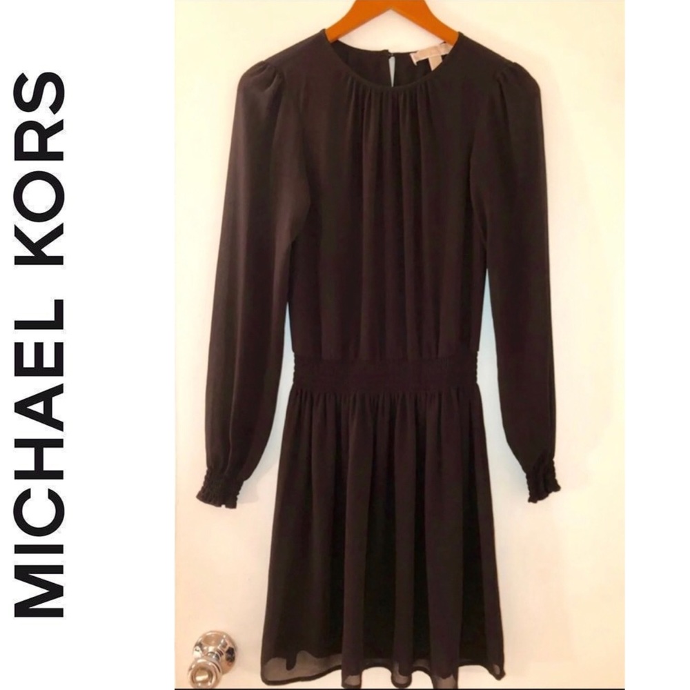 Black drop waist sheer Michael Kors Dress